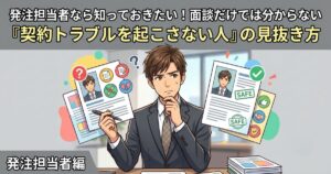 発注担当者なら知っておきたい!面談だけでは分からない『契約トラブルを起こさない人』の見抜き方 業務委託発注担当