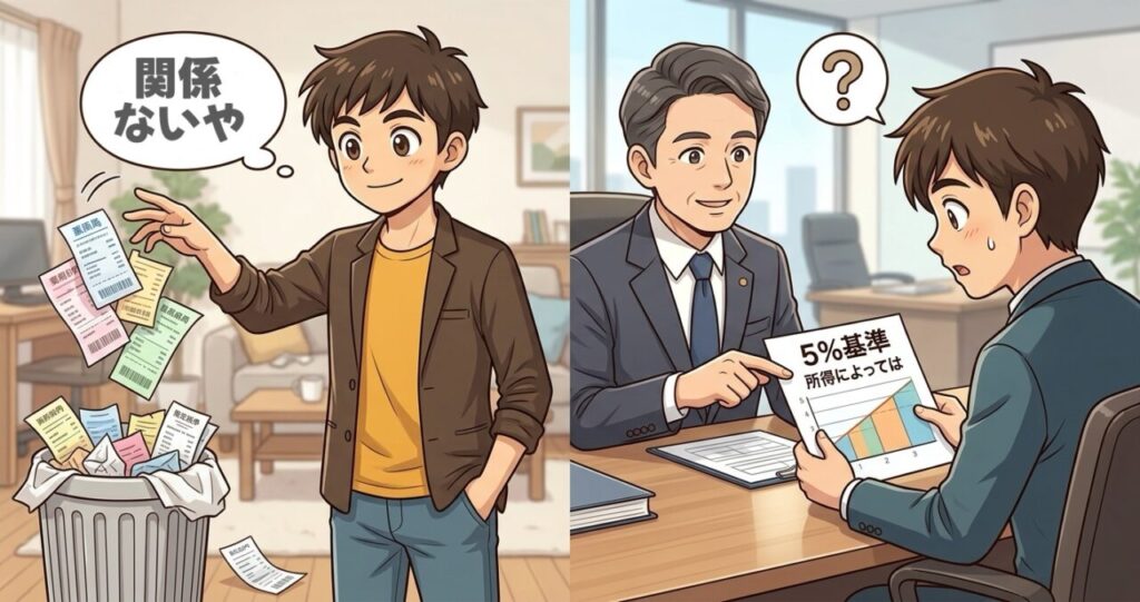 「うちは年10万も医者にかからないから関係ない」と思っていた話のイメージ