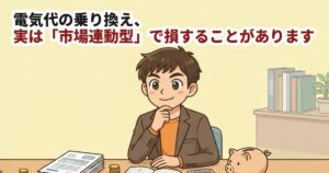 電気代の乗り換え、実は「市場連動型」で損することがあります 電気代 乗り換えのアイキャッチ画像